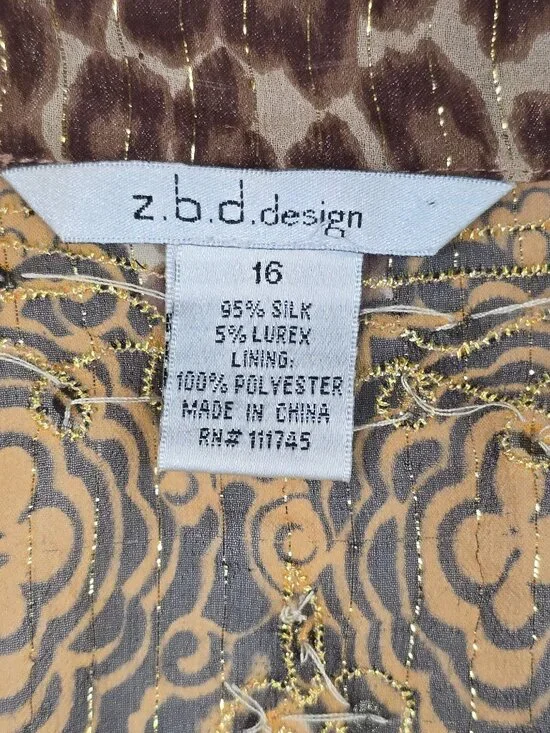 ZBD Design Womens Silk & Lurex Tunic Top Size 16 Sheer Metallic Sequins No Linin - Picture 2 of 3